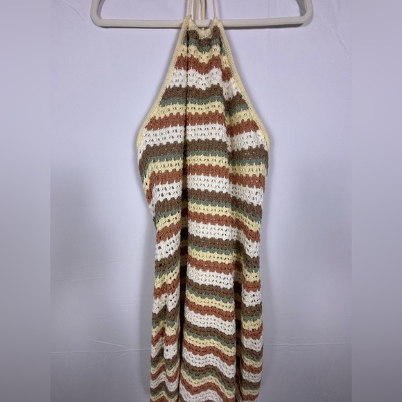 NWT Promesa Striped Halter Mini Crochet Dress- Large - Picture 2 of 6